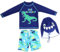 AIWUHE Jungen Badeanzug Zweiteiliger Swimsuit Trunk and Rashguard Set Schwimmshirt Uv-Schutz Dinosaurier Bade-Set mit Hut Grüner Dinosaurier 110