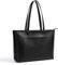 KALIDI Black Tote Bag Large Leather Work Tote Bags For Women Black Handbags For Women Tote Bag With Zip For School Uni