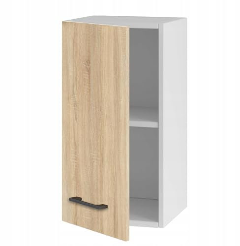 Hängeschrank Küchenschrank 30 cm mit Türen - schmaler Oberschrank für die Küche - einfach zu montieren - ideal für kleine Küchen - stabile Möbel (Sonoma Eiche)