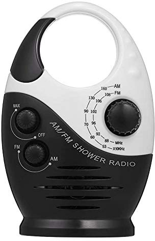 Runioney Am/FM Mini Ducha Radio BañO Impermeable Radio Colgante MúSica Radio Altavoz Incorporado