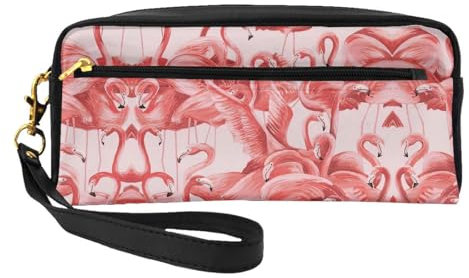 Petite trousse de maquillage flamant rose, trousse de maquillage de voyage, trousse de maquillage pour femme, trousse de maquillage durable avec fermeture éclair, Noir , Taille unique, Trousse de