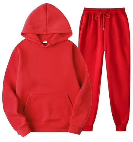 Anzug Herren Y2K Jogginganzug 2 Teilig Buchstaben Druck Lose Hoodies Und Jogginghosen Herbst Leichte Trainingsanzug Sportanzug Tracksuit Unisex, Rot, XXL
