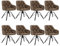 WOLTU Esszimmerstühle drehbar 8er Set, Drehstuhl mit Armlehnen, Essstuhl, Küchenstuhl, Polsterstuhl, Armlehnstuhl, für Esszimmer Küche, mit Metallbeinen Kunstlederbezug, Braun EZS61br-8