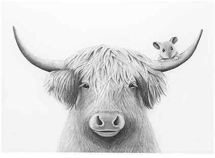 Pavilion Gift Company- Highland Cow - 13.75 x 9.75 Glass Cutting Board Highland Cow Cattle Farmhouse Farm Animal Kitchen Decor