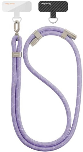TORRAS Handykette Universal Verstellbar Handyband zum Umhängen aus doppeltem Nylon-Seil Robust Angenehm Lanyard Handy Umhängeband mit Metallschnalle Haltbar Lila