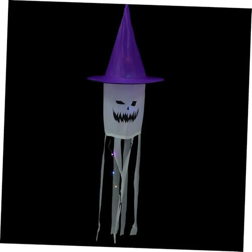 BESPORTBLE 1Stk Halloween-Haartrockner Aufkleber Animatronik Solar- Horror Halloween Party Deko Halloween kürbis deko Dekoration Halloween-Windsack-Anhänger leuchtender Windsack Tuch Violett