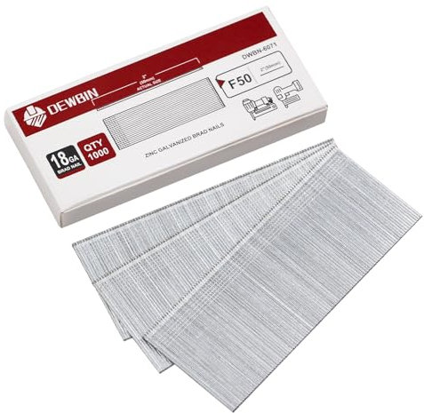 DEWBIN 18 Gauge Brad Nails, 1000 Counts 2-inch 18 GA Brad Nails, Galvanized Nails for Nail Gun, Finishing Nail Gun Nails for Pneumatic, Electric Brad Nailer Gun