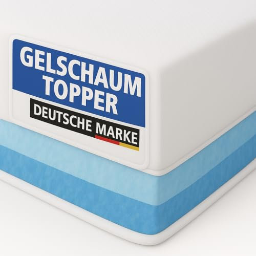 Arensberger Matratzen Topper 120x200cm | Höhe 10cm Luxury | Härtegrad H2 H3 | Geltopper Memory Foam Matratzentopper mit waschbarem Bezug | Matratzenauflage | für Federkern & Schaumstoffmatratzen