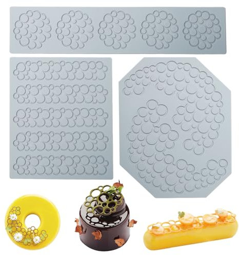Keboyoe Lot de 3 tapis en silicone pour fondant - Filet en silicone - Pour la résine, la pâtisserie, le sucre, la décoration de gâteaux