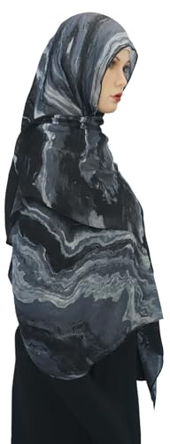 Faxianther Hijab Kopftuch Damen Lang Muslim Hijab Frauen Muslimische Seidenweiche Chiffon Arabien Kopfbedeckung Islamische Kopftucher Gebetskopftuch Headscarf Muslim Kleid Türkisch Schal (180 * 80cm)