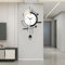 Große Moderne Wanduhr, Lautlos Dekorative Wall Clock Ohne Tickgeräusche mit Pendel, Minimalistisches Wanduhren mit Pendel, Metallrahmen, für Wohnzimmer Flur Schlafzimmer Büro Küche, 70 * 38cm