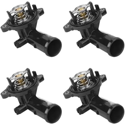 4X reemplazo de la carcasa del termostato del refrigerante del motor del coche Compatible con la válvula de refrigeración del motor de la carcasa del termostato Jeep Wrangler 5184651AF