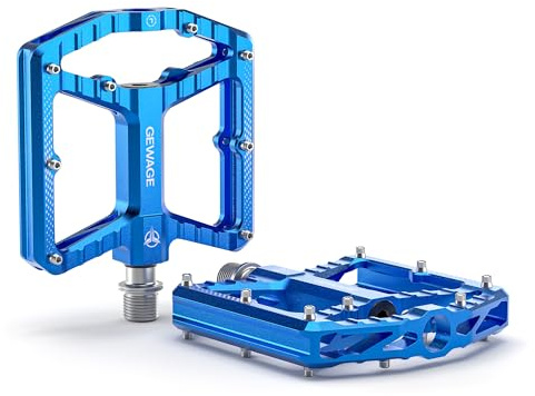 GEWAGE Pedali MTB – Alluminio lavorato CNC, ampia superficie, cuscinetto a rulli sottili + cuscinetto a sfere 638, sabbiato & anodizzato, ideale per mtb& Gravel