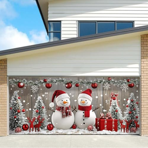 Weihnachtstür Deko Weihnachts-Garagentor-Banner, große hängende Türabdeckung, Weihnachts-Garagentor-Wand-Hintergrund-Dekoration, Outdoor-Feiertagsdekoration