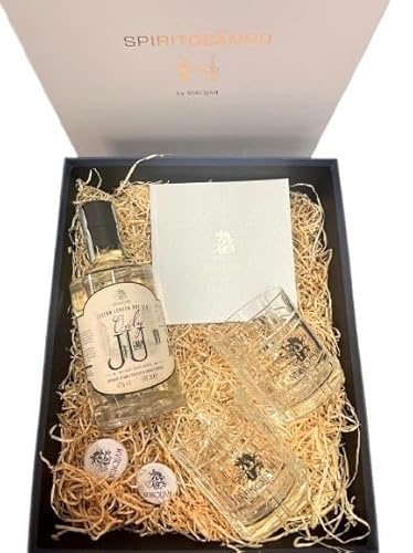 Confezione Regalo Gin Only Ju Opificio Nunquam. Gin artigianale Toscano da 500 Ml con due bicchieri da degustazione. Distillato premium con sole bacche di Ginepro toscano in alcool biologico