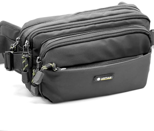 ZHIYUQL® Bauchtasche Groß wasserdichte, Bauchtasche Herren Motorrad, Gürteltasche mit Verlängerungsgurt Hüfttasche 5 Einzelfächern Reißverschluss Für Outdoor, Laufen, Reise, Wanderung Large Waist Bag