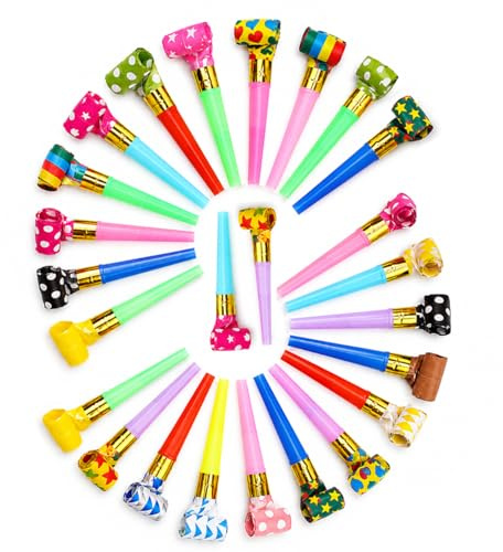 30 Pcs Party Blowers, Party Poppers, Party Bag Fillers, Blowers Noisemaker | Applicable to Birthdays, New Year, Graduation, PartyBag Fillers Gift, School Opening Season, Newcomer Party