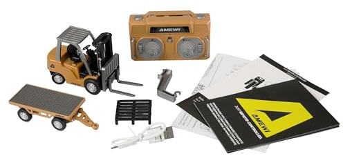 Mini carrello elevatore radiocomandato in metallo con rimorchio, proporzionale 8 canali 1:64 RTR bambini dai 6 anni in su
