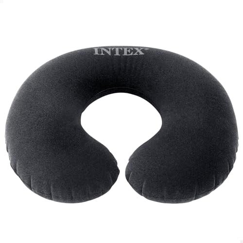 Intex 68675 - Cuscino Gonfiabile da Viaggio, Vinile, Grigio, 36x30x10 cm