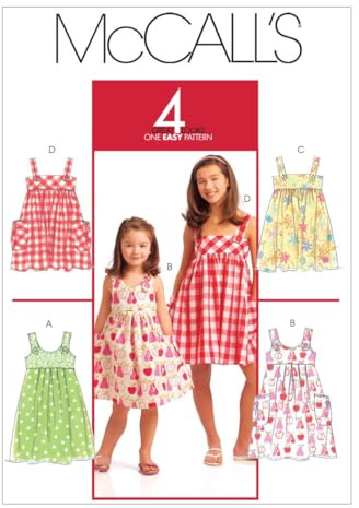 McCall's Patterns M5613 Size CCE 3-4-5-6 Children's/ Girls' Dresses, Pack of 1, White