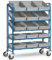Fetra Transportgeräte mtecb1399 Wagen mit Tablett XL für Boxen mit 15 Boxen I, 1370 mm Länge x 670 mm breite x 1725 mm Höhe, Blau