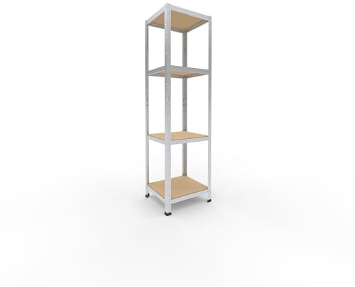 shelfplaza Home 180x50x45cm Schwerlastregal verzinkt mit 4 Böden x 175kg | Kellerregal · Lagerregal · Metallregal · Regale für Kellerraum · Steckregal · Abstellraum Regal