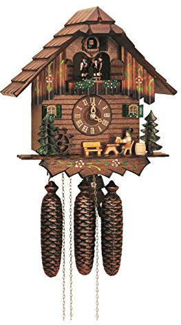 Kuckucksuhr 8-Tages-Uhrwerk Chalet-Stil 32cm von Anton Schneider - Original aus dem Schwarzwald