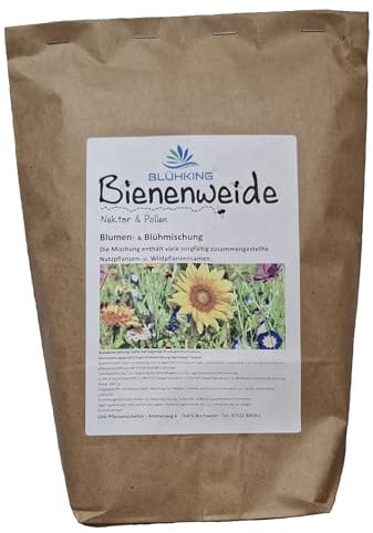 Bienenweide Nektar&Pollen Blumenmischung Blumenwiese 5kg für ca. 5000m² | Blumenmischung, Blumenwiese, für bis zu 5000m²