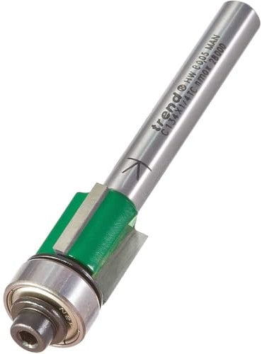Trend CraftPro Three Flute Trim Router Cutter Bit, 1/4 Inch Shank, 12.7mm Cut Diameter & 12.7mm Cut Length, Tungsten Carbide Tipped, C134X1/4TC