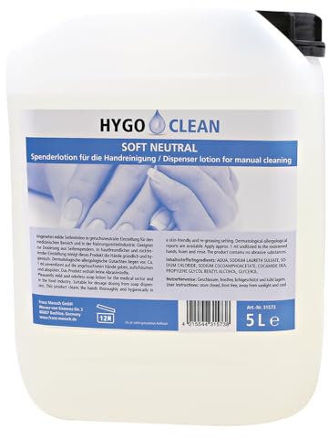 1 Stück Hygoclean Flüssigseife Soft Neutral, V: 5l, klar, Karton, Flüssigseife, Handseife, Handwaschseife
