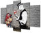 murando - Bilder 225x112 cm Vlies Leinwandbild 5 tlg Kunstdruck modern Wandbilder XXL Wanddekoration Design Wand Bild - Abstrakt Banksy Collage i-B-0040-b-m