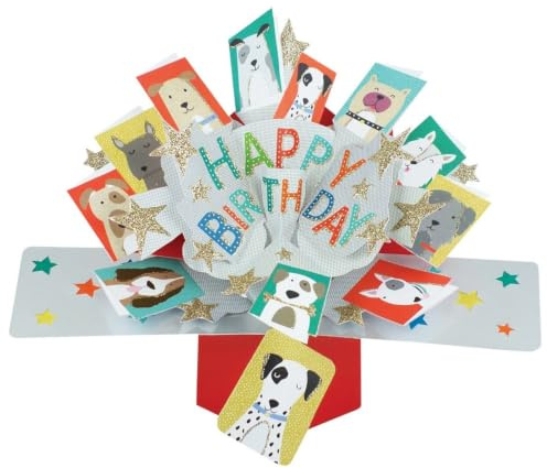 Birthday Dogs Happy Birthday Pop Up Greeting Card 3D Pop-Up Cards