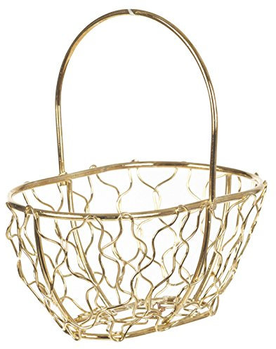 URBNLIVING Oblong Gold Wire Mesh Basket