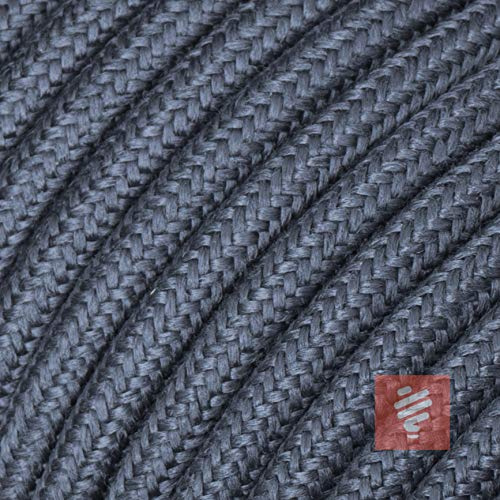 Textilkabel für Lampe, Rundkabel, dreiadrig (3x0.75mm²), Graphit - 10 Meter