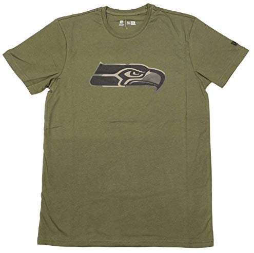New Era Seattle Seahawks Camo Logo Olive T- Shirt - S