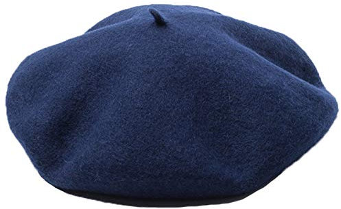 JOYHY Herren Unifarbe Wolle Künstler Französischer Baskenmütze Barette Hut Navy blau