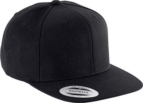K-up 6-Panel-Kappe, Flacher Schirm - Black/Black, One Size, Herren