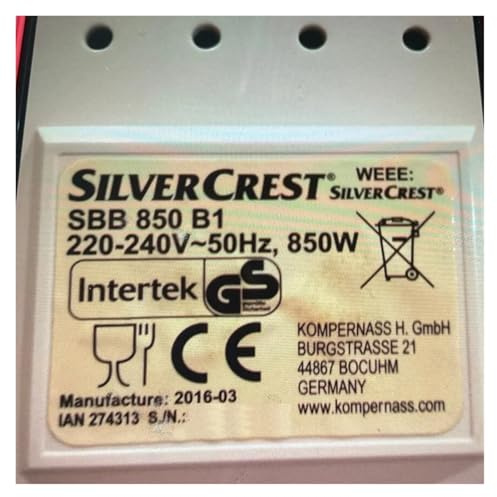 Correa de repuesto de 2 piezas, compatible con Silvercrest, SBB 850 B1/SBB850B1/SBB850-B1, máquina for hacer pan(Italy)