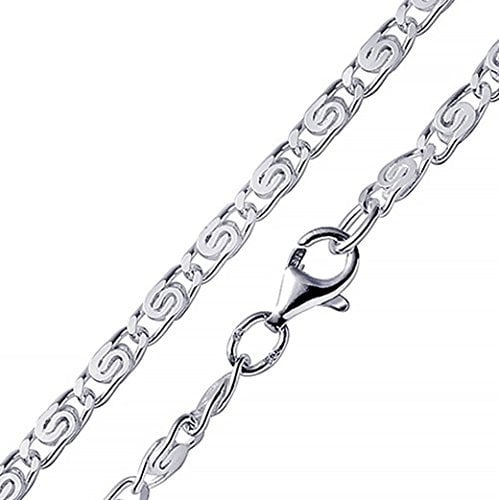 MATERIA S-Panzerkette Silber 925 Kette diamantiert 5mm - Männer Herren Halskette rhodiniert Herrenschmuck in Box K113-60 cm