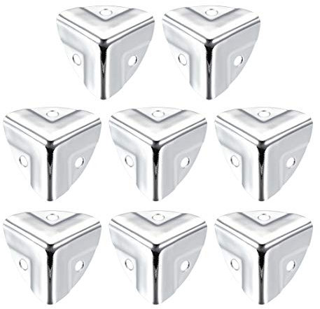 sourcing map Eckenschutz Kantenschutz Abdeckung Metall Box Silber Ton 22 x 22 x 22mm-8St