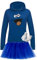 Hoodie Krümelmonster mit Keks Kostüm Set + Tütü Tüllrock Karneval Damen XS - 2XL Fasching Verkleidung Gruppen Rosenmontag Sesamstraße, Größenauswahl:L, Setauswahl:PLUS Set (+Handschuhe)