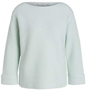 Oui Damen Pullover in klassischer Perlfangstruktur Uni Wintermode