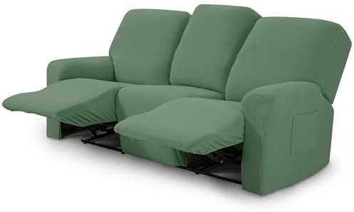 TIANSHU Funda Reclinable de 3 Plaza, Fundas Reclinables Elásticas, Protector Funda Sillón Relax, Funda Cubre Sofá, Fundas de Sofá Lavables y Elásticas para Muebles (Verde Oliva)
