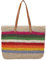XLHH Damen Stroh Handtasche Tote, Sommer Strand Tasche Bunte Schultertasche mit Ledergriffe Henkeltasche Crossbody Einkaufstasche Basttasche