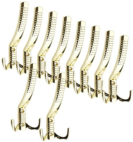 SOTECH 10 Stück Garderobenhaken JASMIN STRONG lang Messingoptik neue stabile Ausführung Wandhaken