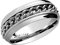 Taffstyle Biker Band Ring Edelstahl Facettierter Spinner Ketten Bandring Herrenring Partnerring Freundschaftsring Herren Silber Größe 60 (19.1)