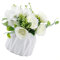 CHAMEEN Fleurs artificielles avec vase en céramique - Fleurs artificielles - Fleurs en soie - Bouquet de mariage - Fête à la maison