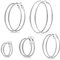 Senteria creolen Silber，5 Paare creolen silber groß,Hypoallergene Creolens set ohrringe kreolen Leicht Creolens damen ohrringe edelstahl set (30MM 40MM 50MM 60MM 70MM)