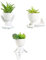 CAPRIZ Lot de 3 petits pots de fleurs en céramique blanche en forme d'humain pour décoration de maison ou de bureau