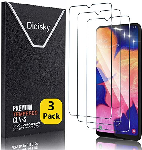Didisky Lot de 3 Protecteur Verre Trempé pour Samsung Galaxy A10, Film Protection écran, dureté 9H, Pas de Bulles, Haute définition